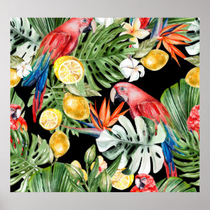 Poster Escape exotique : Aquarelle Paradise