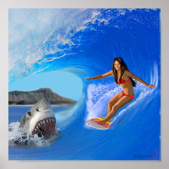 POSTER ESCAPES DE FILLES DE SURFER (Devant)