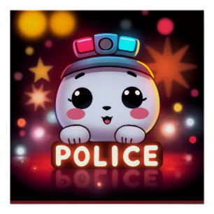 Poster Escouade de police mignonne – Conception de patrou