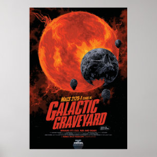 Poster Espace cimetière crâne Halloween Galaxie des horre