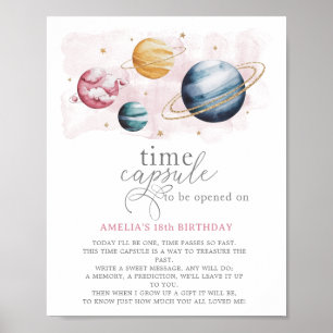 Poster Espace extra-atmosphérique Fille Anniversaire Gala