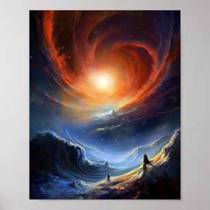 Poster Espace extra-atmosphérique Sci Wi Art paysage