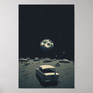 Poster Espace Futuriste Rétro Vintage, l'art généré par l