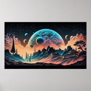 Poster Espace psychédélique