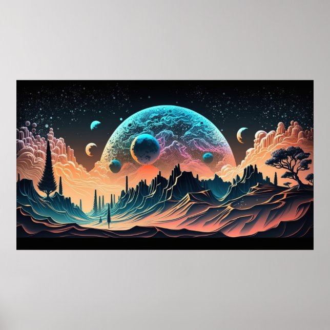 Poster Espace psychédélique (Devant)