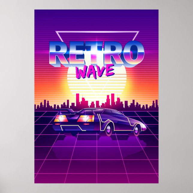 Poster Espace Synthwave : Rétrowave (Devant)