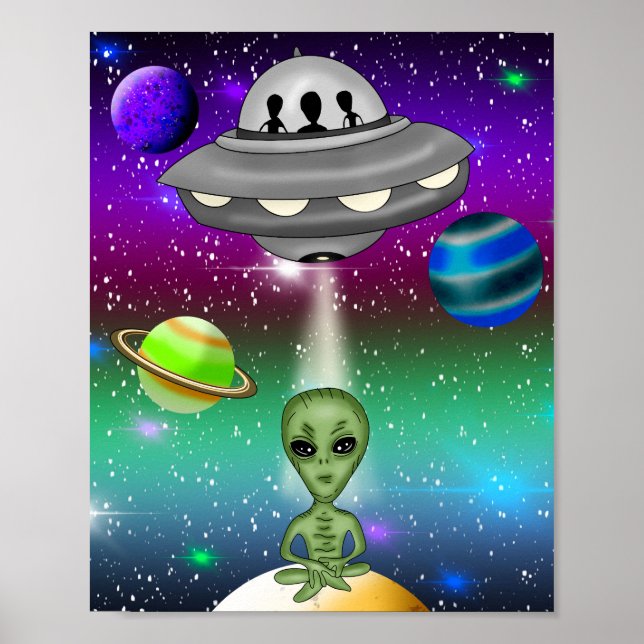 Poster Espaces Aliens et planètes (Devant)