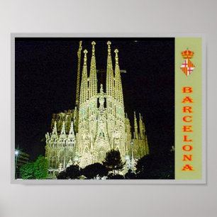 Poster Espagne - Barcelone - Basilique Sagrada Familia -