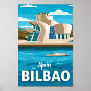 Poster Espagne Bilbao Vintage Lieu de voyage célèbre