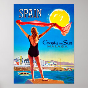 Poster Espagne, Côte du soleil Malaga
