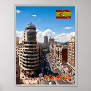 Poster Espagne - Madrid - Centre-ville Avenue -