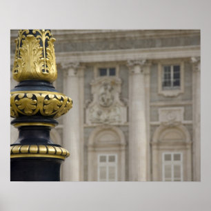 Poster Espagne, Madrid. Palais Royal, lampe dorée ornée