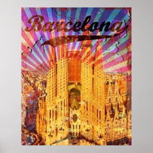 Poster Espagne Vintage Barcelone