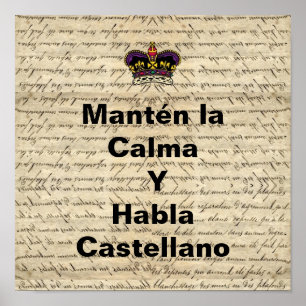 Poster Espagnol amusant garder calme