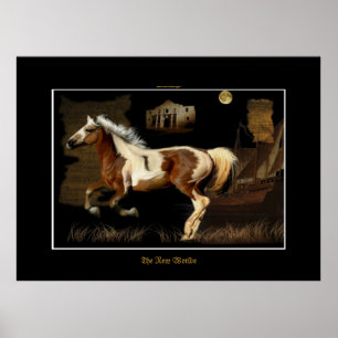 Poster Espagnol Mustang Nouveau Monde Horse-lover Imprime