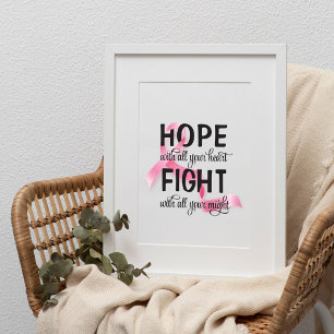 Poster Espoir avec tout votre coeur Cancer