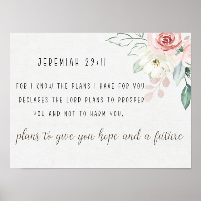 Poster Espoir et avenir Bible Verse (Devant)