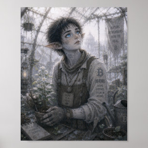 Poster Espoir / Jardinier / Serre en verre