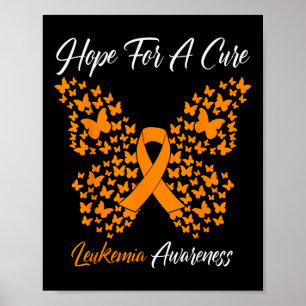 Poster Espoir pour une guérison papillon leucémie cancer 