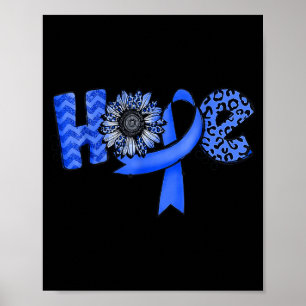 Poster Espoir Ruban Bleu Suower Cancer Colorectal du Côlo