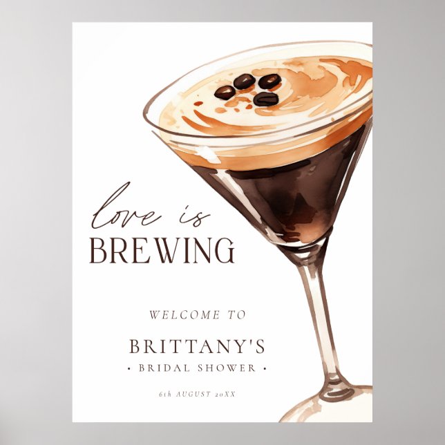 Poster Espresso Martini Amour brasse la Fête des mariées (Devant)
