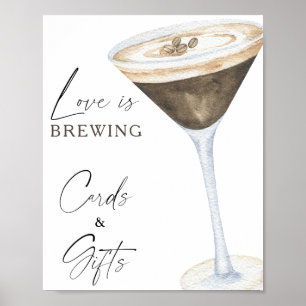 Poster Espresso Martini Cartes de douche nuptiale et cade