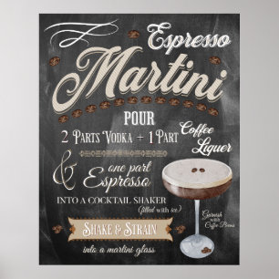 Poster Espresso Martini Chalkboard Recette