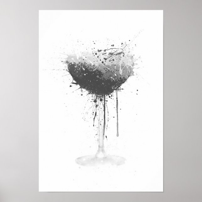 Poster Espresso Martini Wall Art Print (Grey Edition)  (Devant)