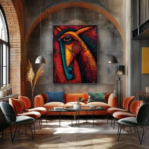 Poster Esprit de Cheval Primitif – Abstraction Expression
