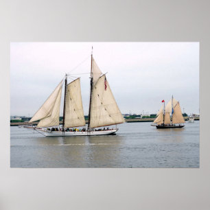 Poster Esprit de la Caroline du Sud et de schooner