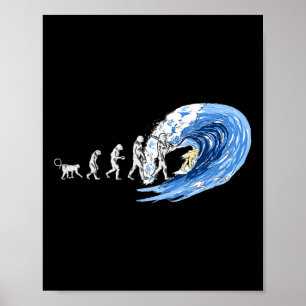 Poster Esprit de l'évolution du surf de l'homme