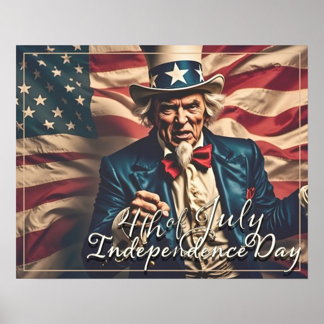 Poster Esprit de liberté en rouge, blanc et bleu (Devant)