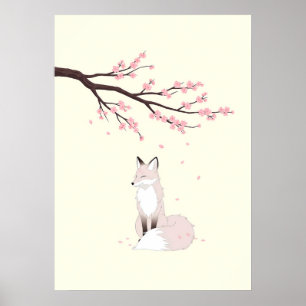 Poster Esprit de Renard Anime Minimaliste