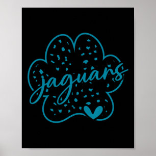 Poster Esprit d'équipe de sport scolaire Jaguars vintage 