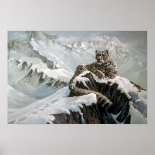 Poster Esprit des montagnes, léopard des neiges