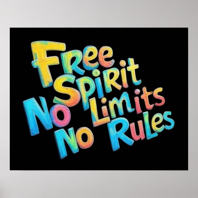 Poster Esprit libre coloré (Devant)