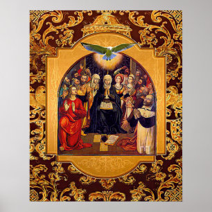 Poster Esprit Saint Pentecôte Vierge Marie et Apôtres