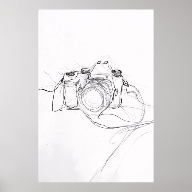 Poster Esquisse de caméra minimaliste - (Devant)
