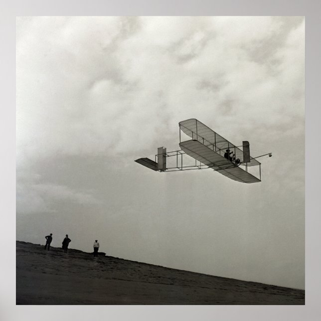Poster Essai de planeur Vol Aviation Wright Brothers (Devant)