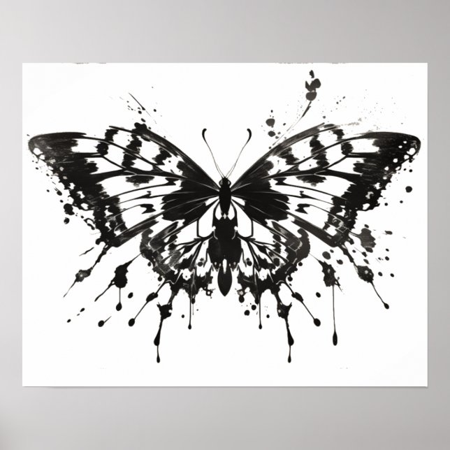Poster Essai d'encre Rorschach | No 1 | Papillon (Devant)