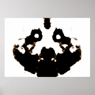 Poster Essai Rorschach d'une carte de lot d'encre en blan