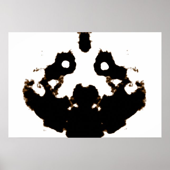 Poster Essai Rorschach d'une carte de lot d'encre en blan (Devant)