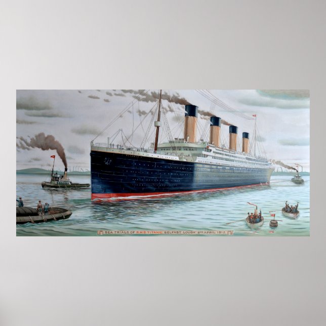 Poster Essais en mer de RMS Titanic (Devant)