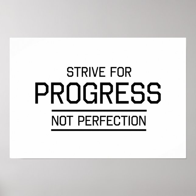 Poster Essayer pour le progrès pas la perfection (Devant)