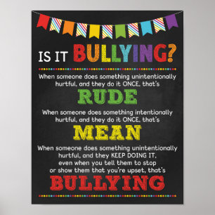 Poster Est-ce que c'est de l'intimidation en classe anti-