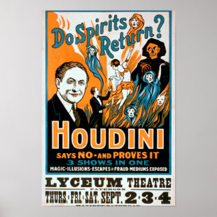 Poster Est-ce que les esprits reviennent ? Houdini Dit NO