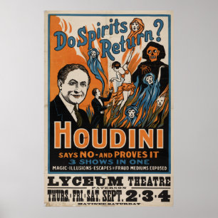 Poster Est-ce que les esprits reviennent ? Houdini Dit No