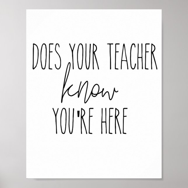 Poster Est-ce que votre professeur sait que vous êtes ici (Devant)