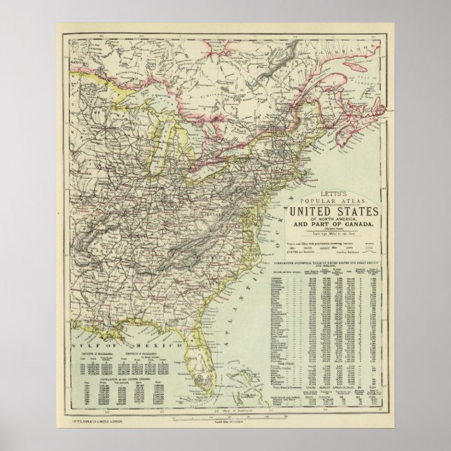 Poster Est des États-Unis (Devant)