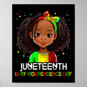 Poster Est Ma Fête de l'Indépendance Fille Jeteuse Noire
